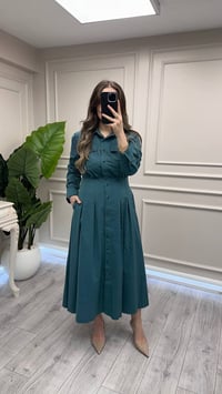 Exquise E26K06118070 Koyu Yeşil Neriah Elbise