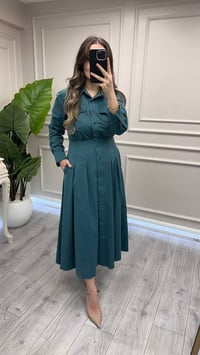 Exquise E26K06118070 Koyu Yeşil Neriah Elbise