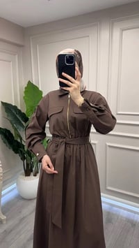 Exquise E26Y06218548 Kahverengi Seleneia Elbise