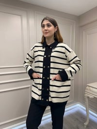 Exquise E26Y06225002 Siyah Krem Gaetan Triko Hırka