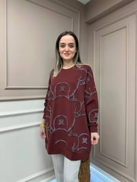 Ghisa 25YGÇTNK2452 Bordo Taşlı Tunik