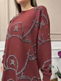 Ghisa 25YGÇTNK2452 Bordo Taşlı Tunik