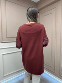 Ghisa 25YGÇTNK2452 Bordo Taşlı Tunik