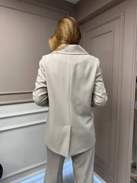 Ghisa 25YGSCKT3080 Bej Çizgili Ceket