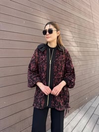 Ghisa 25YGSCKT3126 Bordo Siyah Leopar Desenli Ceket
