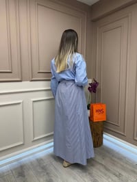 Ghisa 25YGSELB4048 Mavi Yaka Detaylı Elbise