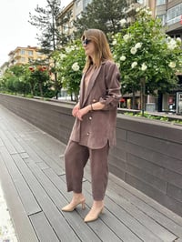 Ghisa 25YGSTKM3047 Kahve İpek İkili Takım