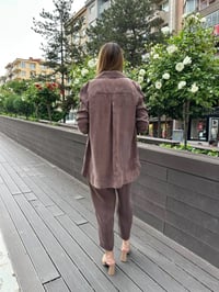 Ghisa 25YGSTKM3047 Kahve İpek İkili Takım
