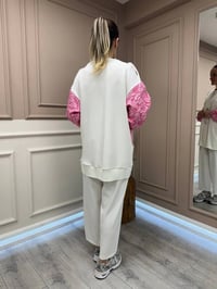 Ghisa 25YGSTKM3111 Pembe Kol Detaylı İkili Takım