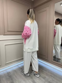 Ghisa 25YGSTKM3111 Pembe Kol Detaylı İkili Takım