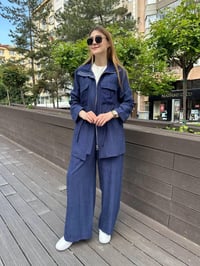 Ghisa 25YGSTKM3936 Lacivert Beli Bağlamalı İkili Takım