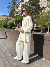 Ghisa 25YGSTKM4891 Ekru Yaka Detaylı Takım