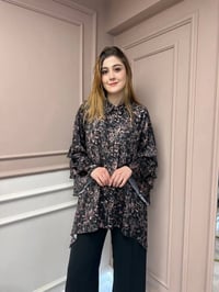 Ghisa 25YGSTNK4079 Siyah Kolları Detaylı Tunik