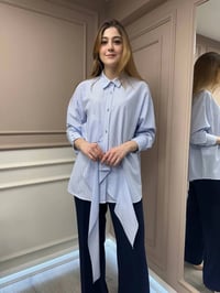 Ghisa 25YGSTNK4627 Açık Mavi Çizgili Tunik