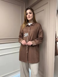 Ghisa 25YGSTNK4833 Kahve Taş Detaylı Tunik