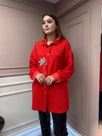 Ghisa 25YGSTNK4833 Kırmızı Taş Detaylı Tunik