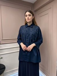 Ghisa 25YGSTNK4848 Lacivert Taşlı Tunik