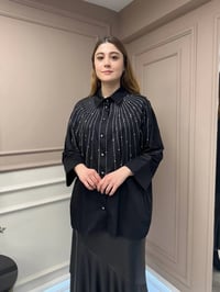 Ghisa 25YGSTNK4848 Siyah Taşlı Tunik