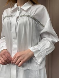 Ghisa 25YGSTNK4864 Beyaz Taşlı Tunik