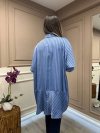 Ghisa 25YGSTNK4871 Mavi Çizgili Tunik