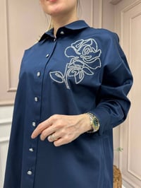 Ghisa 25YGSTNK4932 Lacivert Omzu Detaylı Tunik
