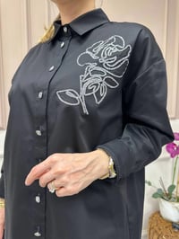 Ghisa 25YGSTNK4932 Siyah Omzu Detaylı Tunik