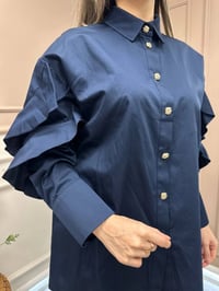 Ghisa 25YGSTNK4986 Lacivert Kol Detaylı Tunik