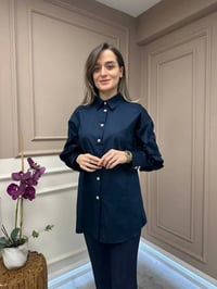 Ghisa 25YGSTNK4986 Lacivert Kol Detaylı Tunik