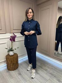 Ghisa 25YGSTNK4986 Lacivert Kol Detaylı Tunik