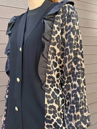 Ghisa 25YÖRHRK3095 Siyah Leopar Desenli Hırka