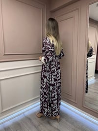 Ghisa 26KGSELB4925 Bordo Zincir Desenli Elbise