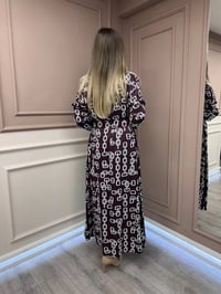 Ghisa 26KGSELB4925 Bordo Zincir Desenli Elbise
