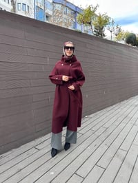 Ghisa 26KGSKBN6550 Mürdüm Anvelop Dik Yaka Kaban