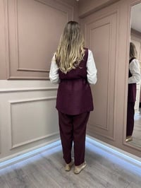 Ghisa 26KGSTKM3199 Mürdüm Yelekli Takım