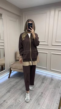 Ghisa 26KGSTKM4066 Kahve Gömlek Detaylı Takım