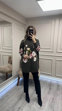 Ghisa 26KGSTNK4154 Gri Nakış Detaylı Tunik