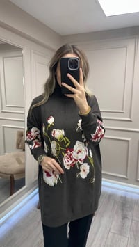 Ghisa 26KGSTNK4154 Gri Nakış Detaylı Tunik