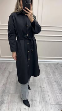 Ghisa 26KGSTRN2687 Siyah Kemerli Trençkot