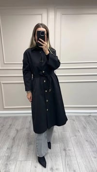 Ghisa 26KGSTRN2687 Siyah Kemerli Trençkot