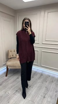 Ghisa 26KGSYLK3302 Bordo Yakası Fermuarlı Yelek
