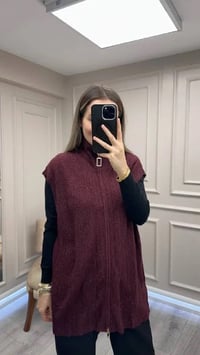 Ghisa 26KGSYLK3302 Bordo Yakası Fermuarlı Yelek