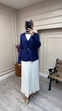 Ghisa 26KOBCKT3358 Lacivert Kemerli Ceket