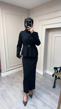 Ghisa 26KOBCKT3358 Siyah Kemerli Ceket