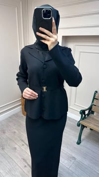 Ghisa 26KOBCKT3358 Siyah Kemerli Ceket