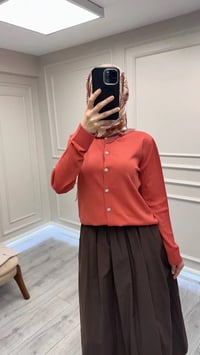Ghisa 26KOBHRK3215 Taba Yakası Taşlı Triko Hırka