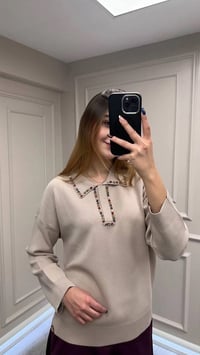 Ghisa 26KOBTNK4144 Kum Yakası Taşlı Tunik