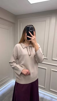 Ghisa 26KOBTNK4144 Kum Yakası Taşlı Tunik