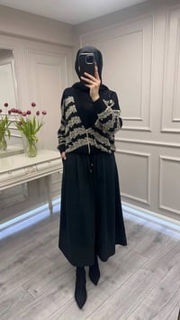 Ghisa 26KÖRHRK3353 Siyah-Camel Simli Hırka
