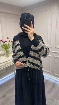Ghisa 26KÖRHRK3353 Siyah-Camel Simli Hırka