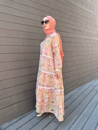 Ghisa 3610E4449 Pembe Desenli Fisto Detaylı Elbise